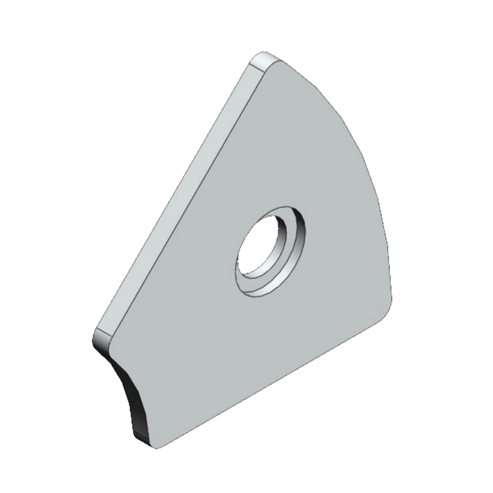60-230-5 MODULAR SOLUTIONS ALUMINUM END CAP<BR>45MM X 45MM RADIUS 45? W/HARDWARE